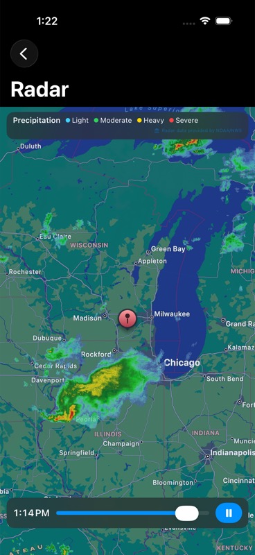 Noah Weather radar screen